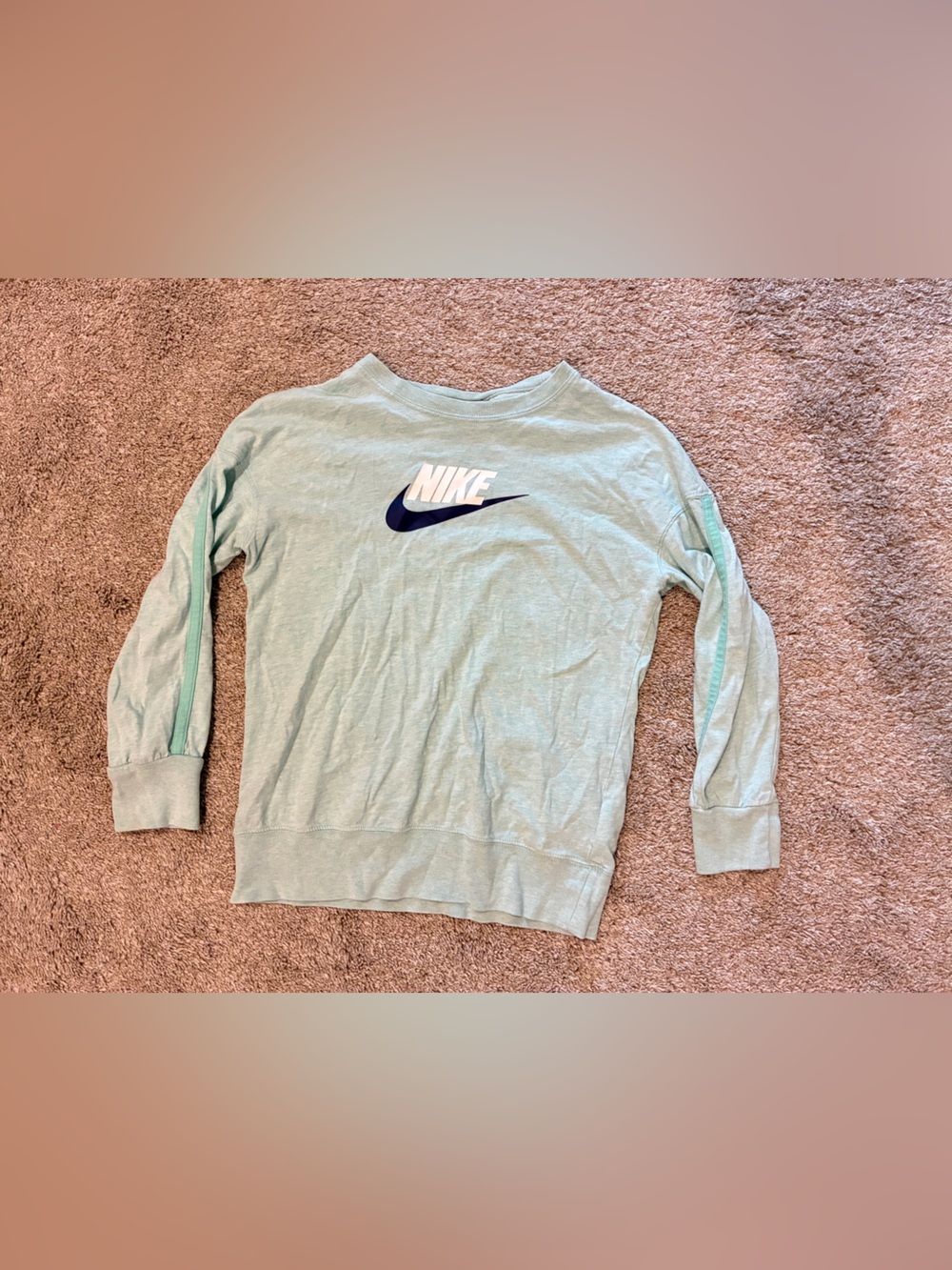 Nike Mint Green Sweatshirt with Navy Swoosh